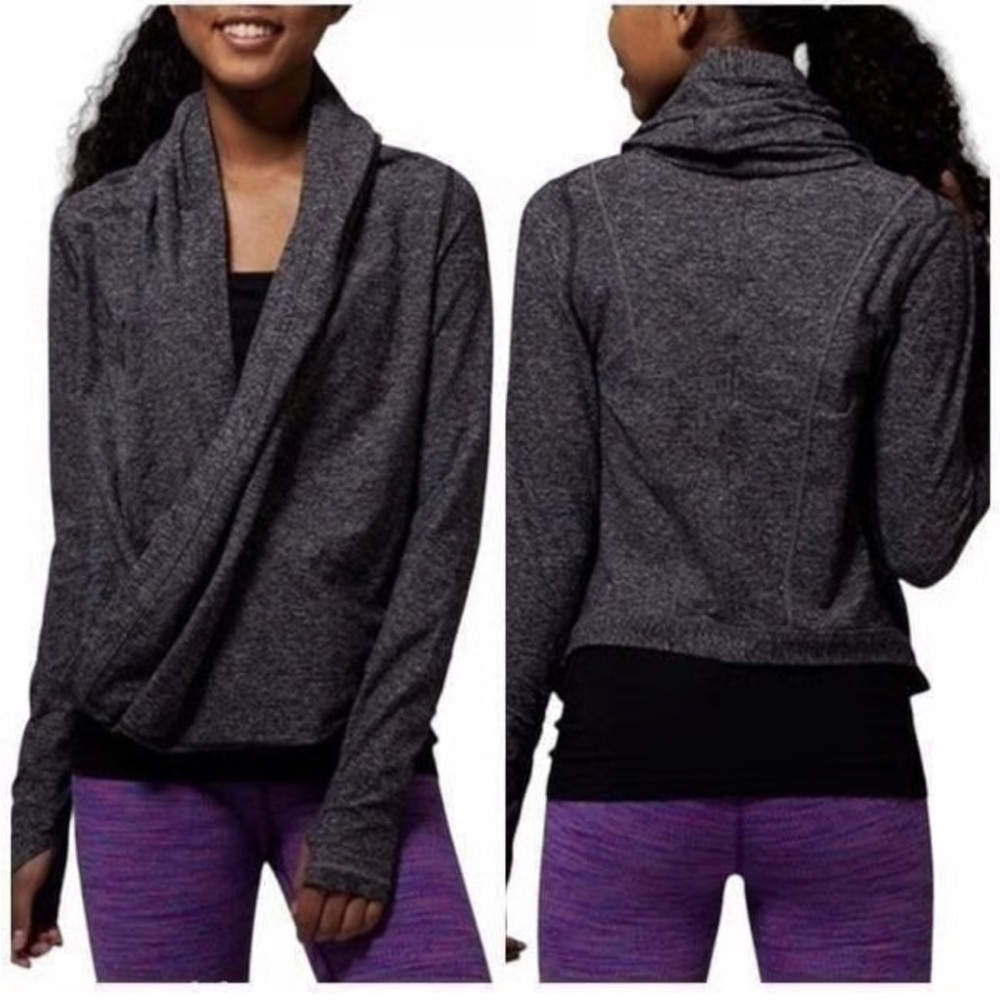 Lululemon Ivivva Four Count Shrug Wrap heather grey sweatshirt S-M
